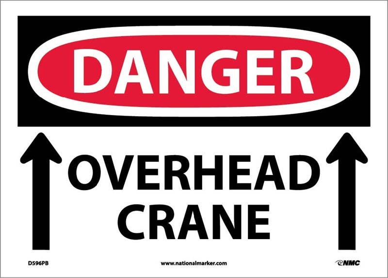 AccuformNMC MCRT145 OSHA Danger Safety Sign, Crane Overhead, 10" x 14"