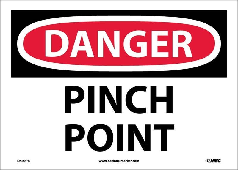 AccuformNMC MEQM OSHA Danger Safety Sign, Pinch Point
