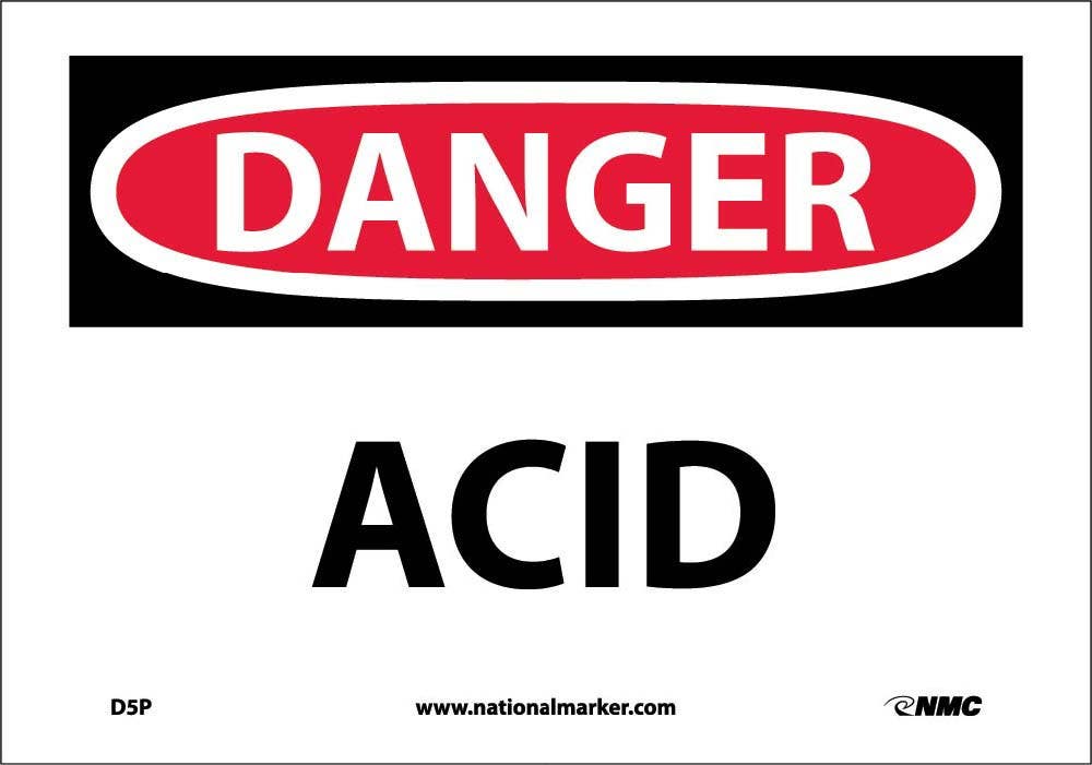 AccuformNMC MCHL OSHA Danger Safety Sign, Acid
