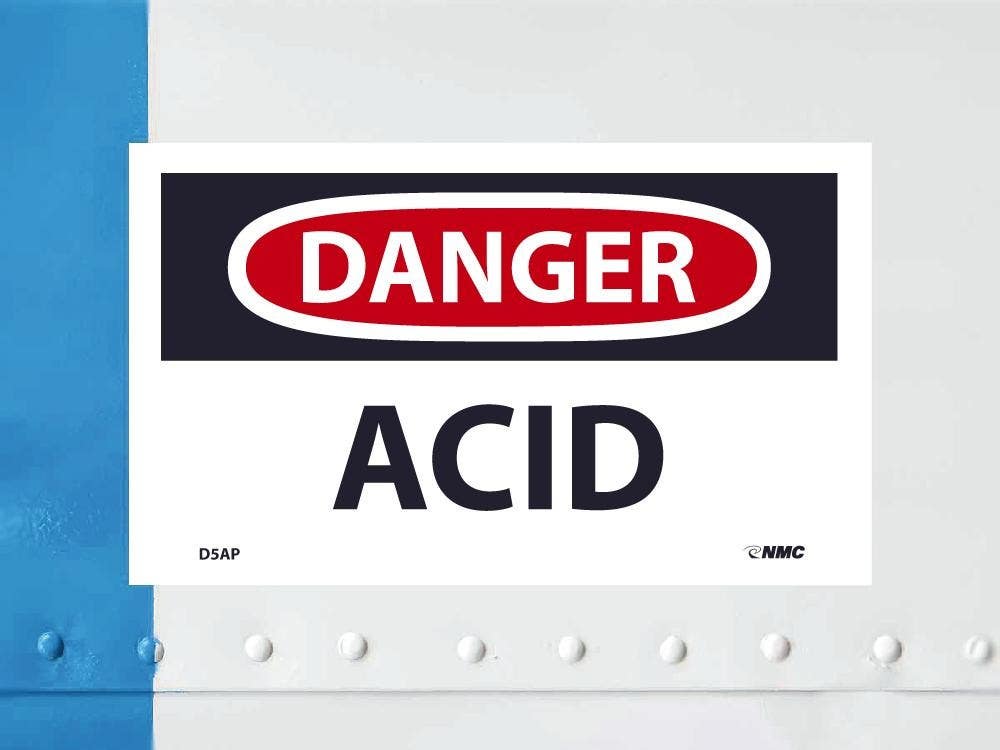 AccuformNMC D5AP Danger, Acid Label, PS Vinyl, 3" x 5", 5/Pk