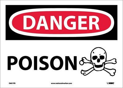 AccuformNMC D601 Danger, Poison Sign, 10" x 14"