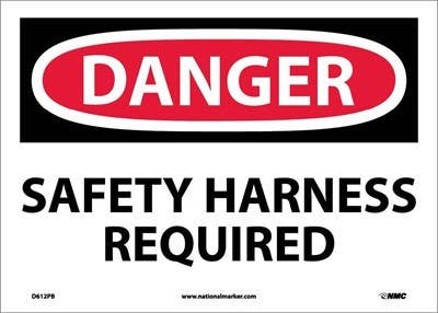 AccuformNMC MFPR OSHA Danger Safety Sign, Safety Harness Required