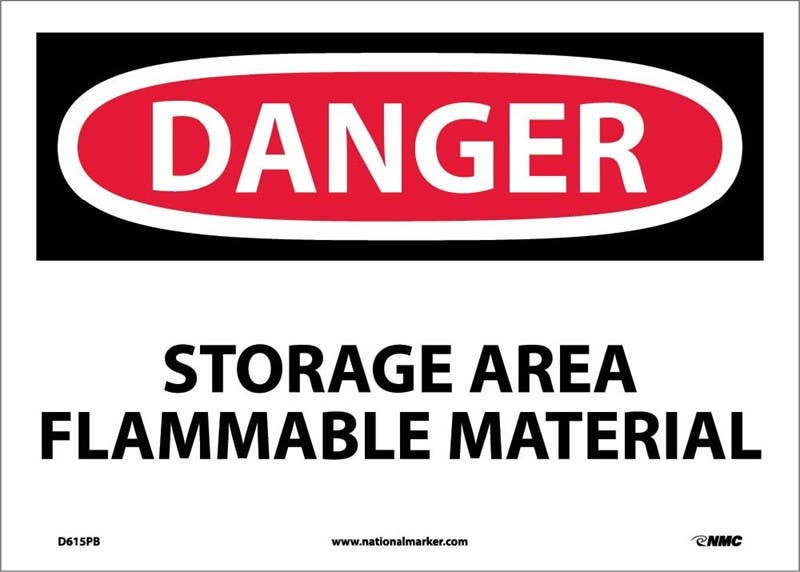 AccuformNMC MCHG074 OSHA Danger Safety Sign, Storage Area - Flammable Material, 10" x 14"