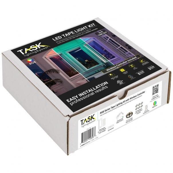 Task Lighting & Power L-RGBK1Z1A-16 Multi-Color RGB LED Wireless Controller Tape Light Kit