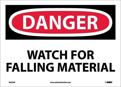 AccuformNMC MEQM OSHA Danger Safety Sign, Watch For Falling Material