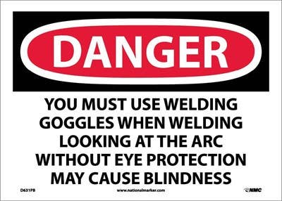 AccuformNMC D631 Danger, Wear PPE When Welding Sign, 10" x 14"