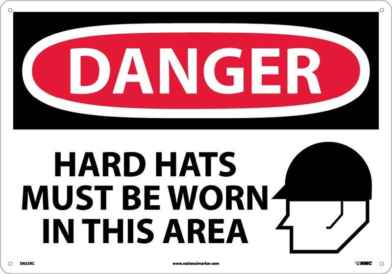AccuformNMC MPPE BIGSigns, OSHA Danger Safety Sign, Hard Hats Must Be Worn In This Area (Graphic)