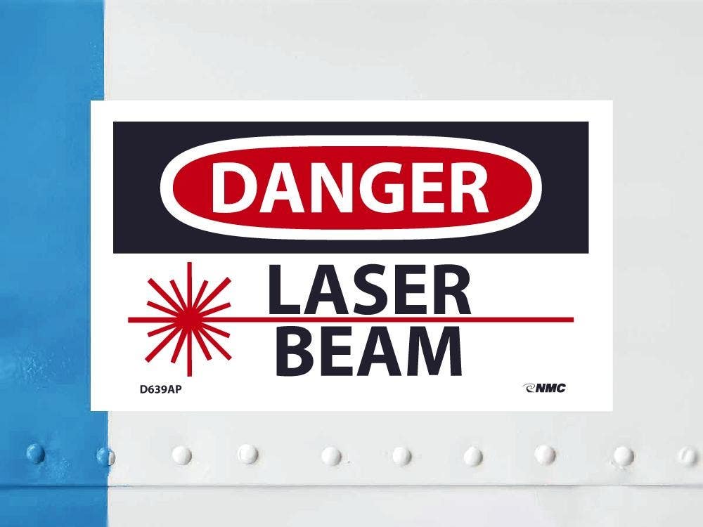 AccuformNMC D639AP Danger, Laser Beam Label, PS Vinyl, 3" x 5", 5/Pk