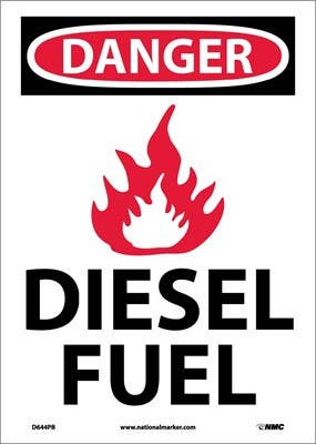 AccuformNMC MTDX081 OSHA Danger Chemical Sign, Diesel Fuel, 14" x 10"