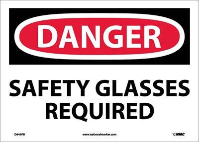 AccuformNMC MPPE OSHA Danger Safety Sign, Safety Glasses Required