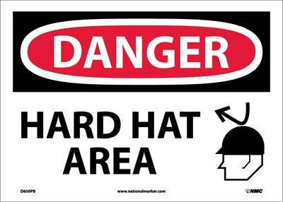 AccuformNMC MPPE OSHA Danger Safety Sign, Hard Hat Area