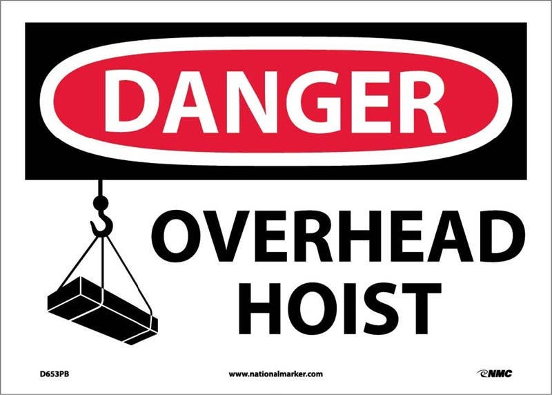 AccuformNMC MCRT Danger Safety Sign, Overhead Hoist