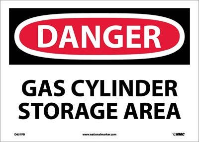 AccuformNMC MCPG OSHA Danger Safety Sign, Gas Cylinder Storage Area