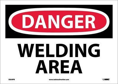 AccuformNMC MWLD OSHA Danger Safety Sign, Welding Area