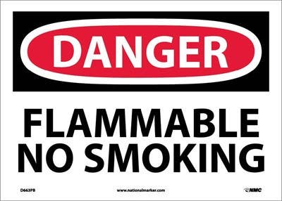 AccuformNMC MSMK OSHA Danger Safety Sign, Flammable - No Smoking