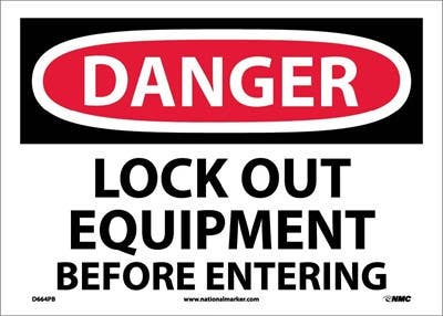 AccuformNMC MLKT OSHA Danger Safety Sign, Lock Out Equipment Before Entering
