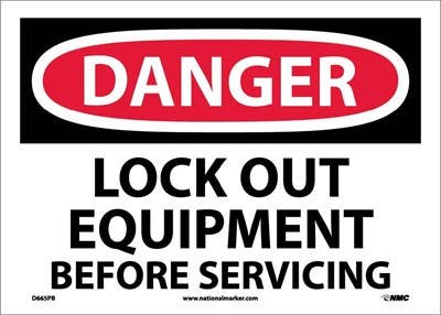 AccuformNMC MLKT OSHA Danger Safety Sign, Lock Out Equipment Before Servicing