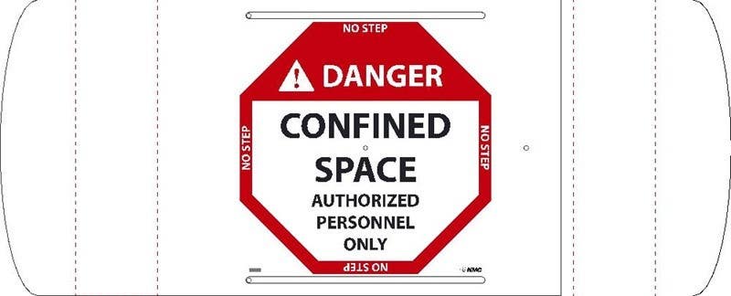 AccuformNMC D691 Danger, Manhole Authorized Pesonnel Only Blockade Sign, 11.75" x 22.25"