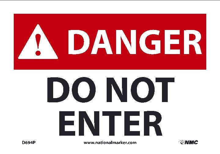 AccuformNMC D694AG Danger, Do Not Enter Sign, Standard Aluminum, 12" H x 18" W
