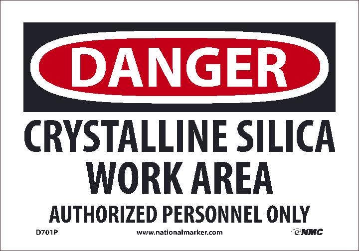 AccuformNMC MCHG OSHA Danger Safety Sign, Crystalline Silica Work Area - Unauthorized Persons Keep Out