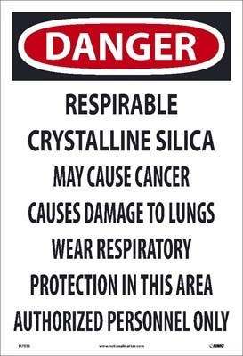 AccuformNMC D7035 Danger, Respirable Crystalline Silica Sign, Paper, 19" x 13", 200/Pk