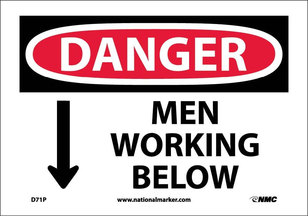 AccuformNMC MCRT Danger, Men Working Below Sign