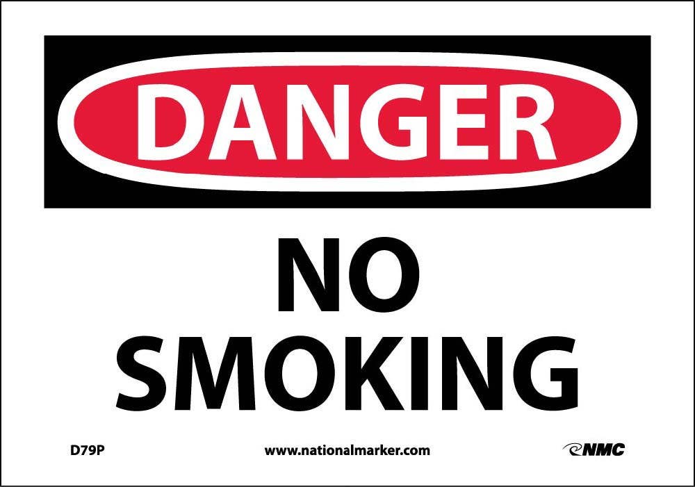 AccuformNMC MSMK OSHA Danger Safety Sign, No Smoking