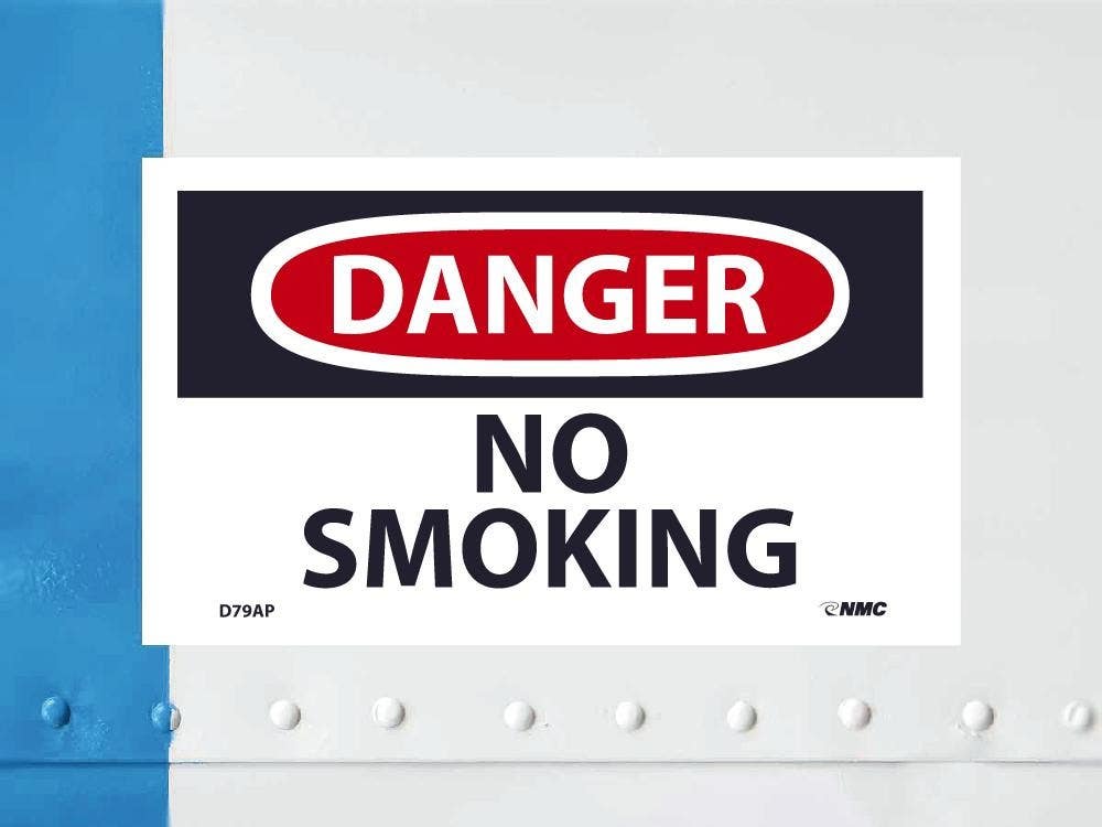 AccuformNMC D79AP Danger, No Smoking Label, PS Vinyl, 3" x 5", 5/Pk