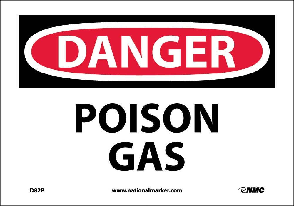 AccuformNMC MCHL OSHA Danger Safety Sign, Poison Gas