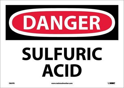 AccuformNMC MCH OSHA Danger Safety Sign, Sulfuric Acid