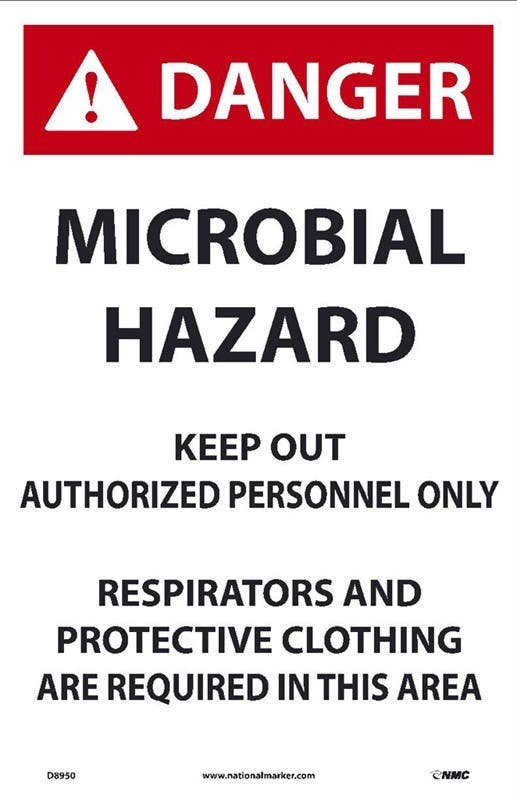 AccuformNMC D8950 Danger, Microbial Hazard Paper Sign, 17" x 11", 100/Pk