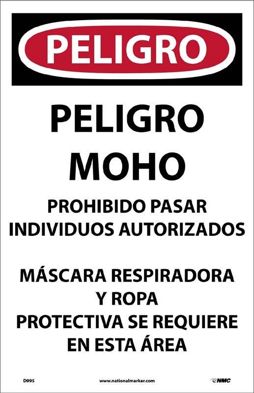 AccuformNMC D995 Danger, Microbial Hazard Spanish Paper Hazard Sign, 17" x 11", 100/Pk