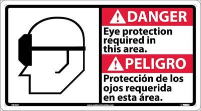 AccuformNMC MTAS102 Bilingual ANSI Sign - Eye Protection, 10" x 14"