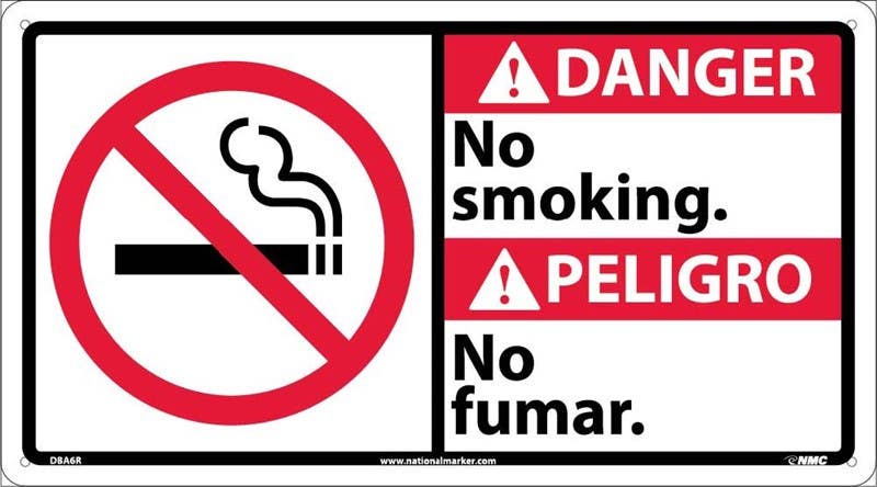 AccuformNMC MTAS106 Bilingual ANSI Sign - No Smoking Sign, 10" x 14"