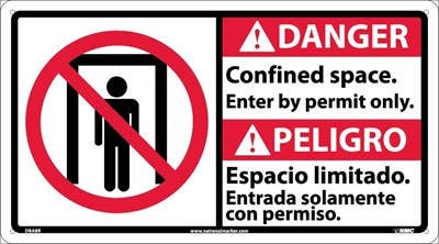 AccuformNMC MTAS110 Bilingual ANSI Sign - Confined Space, 10" x 14"