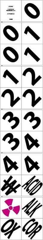 AccuformNMC DCLN2 2" Numbers And Symbols Kit, Adhesive Backed Vinyl