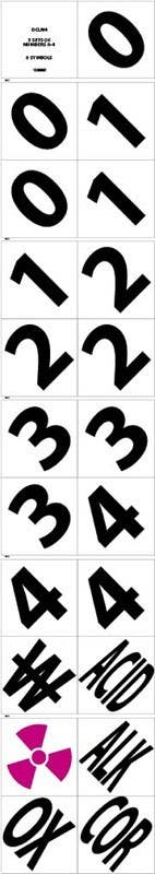 AccuformNMC DCLN4 4" Numbers And Symbols Kit, Adhesive Backed Vinyl