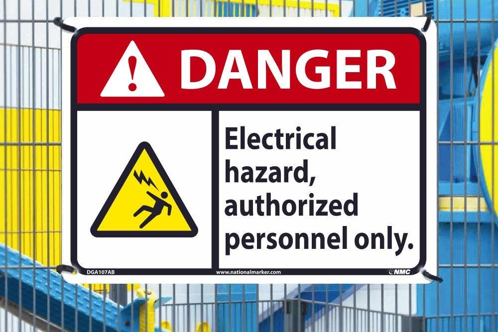 AccuformNMC DGA107AB Danger, Electrical Hazard Authorized Personnel Only Sign, 10" x 14", .040 Alum