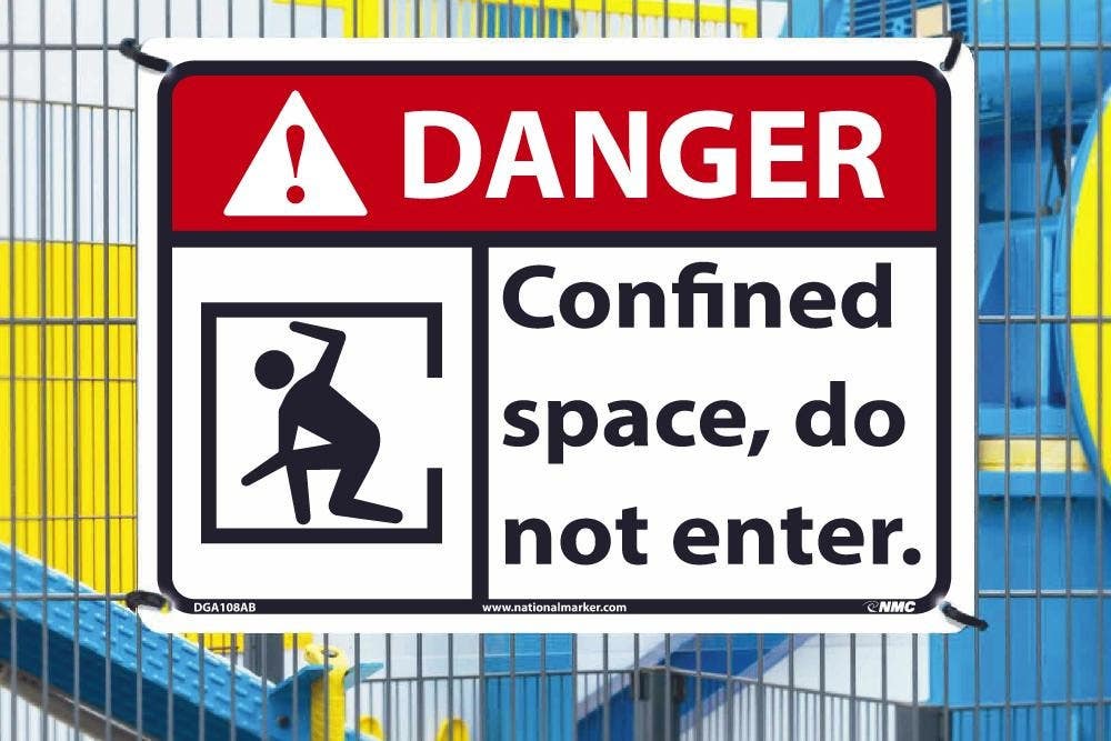 AccuformNMC DGA108AB Danger, Confined Space Do Not Enter Sign, 10" x 14", .040 Alum