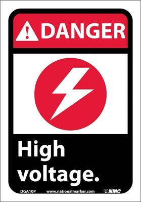 AccuformNMC DGA10 Danger, High Voltage Sign, 14" x 10"