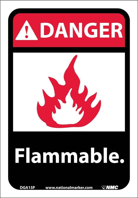 AccuformNMC DGA15 Danger, Flammable Sign