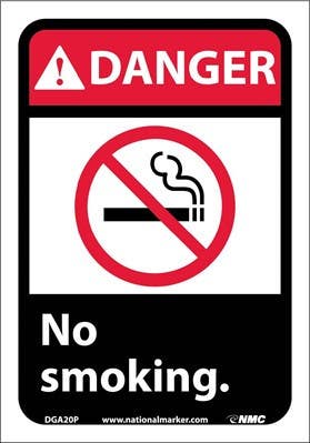 AccuformNMC DGA20AB Danger, No Smoking Sign, Standard Aluminum, 14" H x 10" W