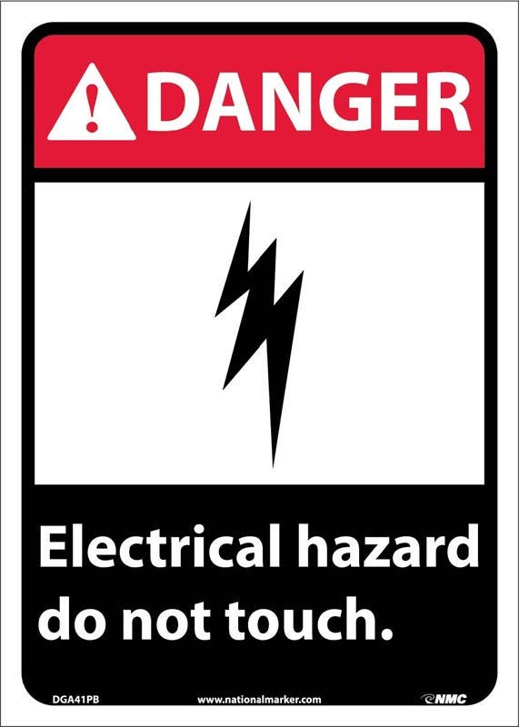 AccuformNMC DGA41 Danger, Electrical Hazard Do Not Touch Sign, 14" x 10"