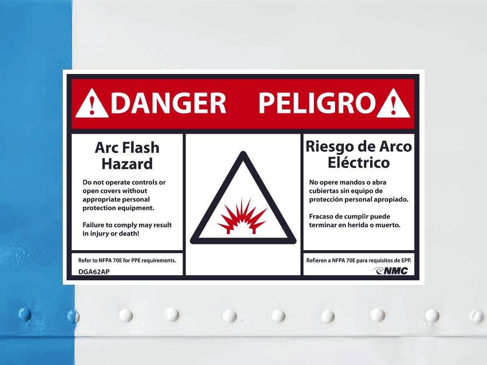 AccuformNMC SBLSPS149 Arc Flash Label, Adhesive Dura-Vinyl, 3-1/2" x 5"