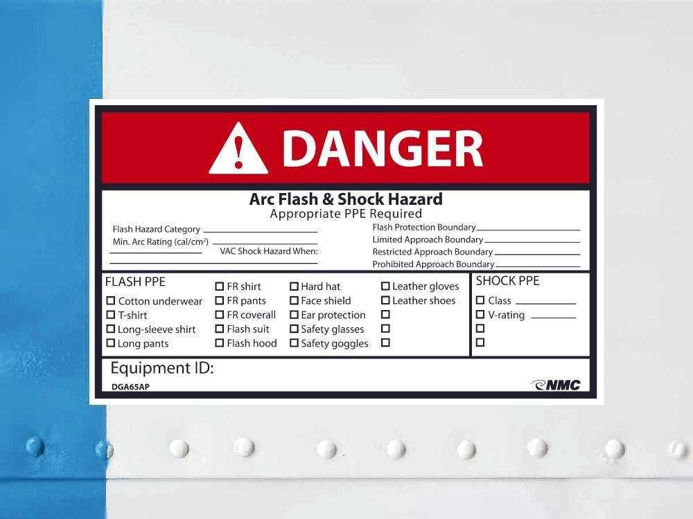 AccuformNMC LELC Arc Flash And Shock Hazard Label, Adhesive Dura-Vinyl