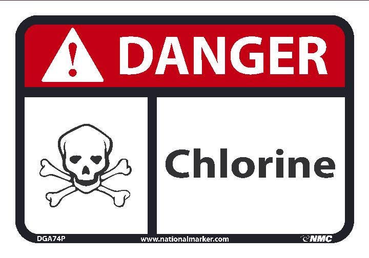 AccuformNMC DGA74 Danger, Chlorine Area Sign