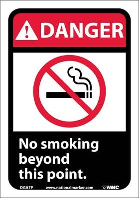 AccuformNMC MRMK ANSI Warning Safety Sign, No Smoking Beyond This Point