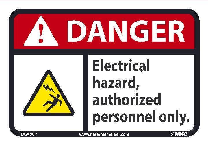 AccuformNMC DGA80 Danger, Hazard Equipment Sign, 7" H x 10" W