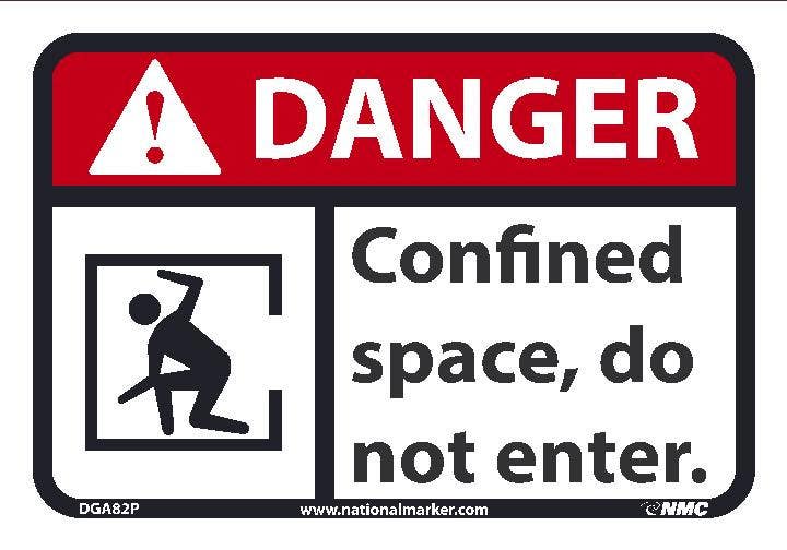AccuformNMC MRSP ANSI ISO Danger Safety Signs, Confined Space - Do Not Enter