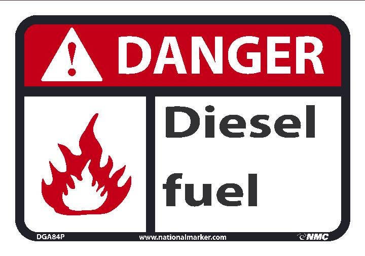 AccuformNMC DGA84 Danger, Diesel Fuel Sign